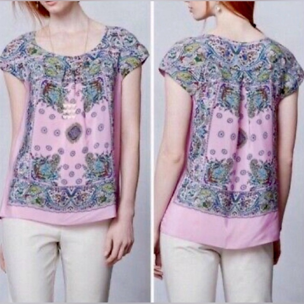 Moulinette Soeurs luxury large silk pink shirt